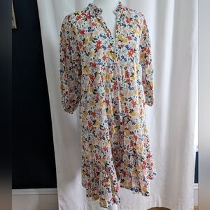 Pink Chicken New York Multicolor Floral Silver Threaded Mini Dress Women’s Small